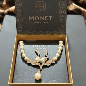 Monet Faux pearls and earring set